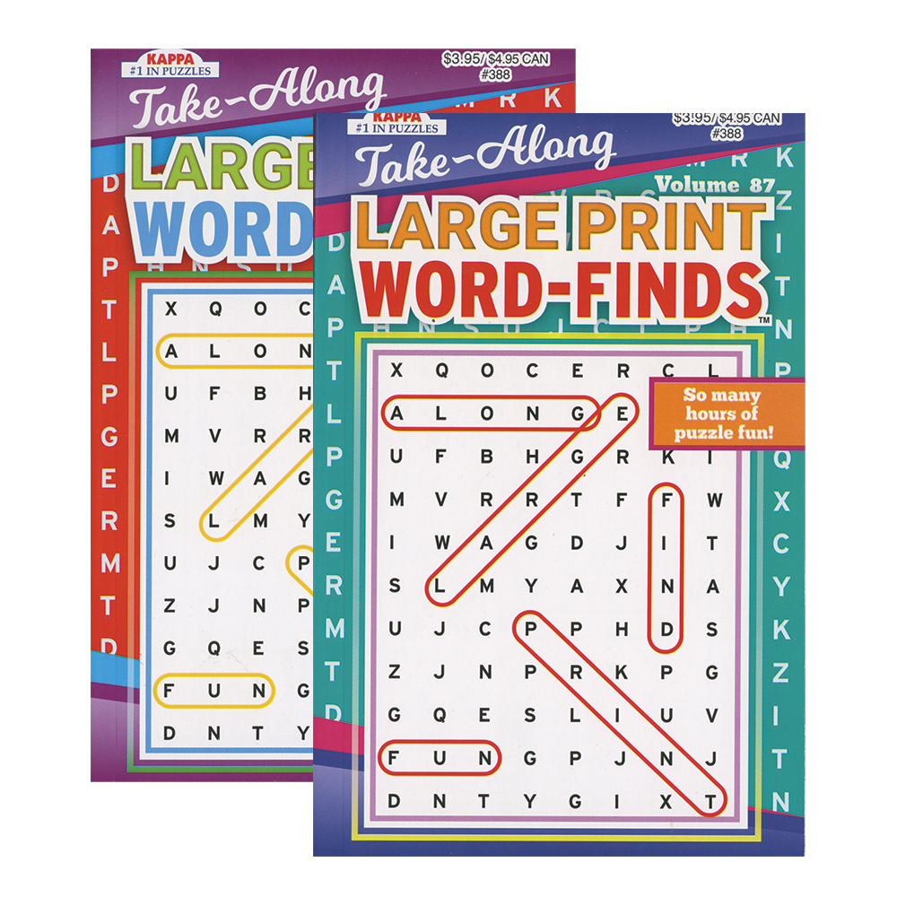KAPPA Take Along Large Print Word Finds Puzzle Book - Digest Size Case Pack 24