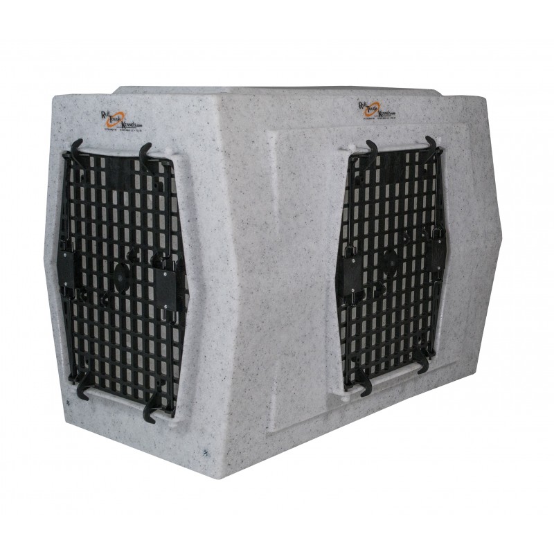 ROUGH TOUGH KENNELS AFFORDABLE DOG KENNELS (SELECT PLASTIC DOG CRATE SIZE: LARGE DOUBLE DOOR RIGHT SIDE ENTRY)