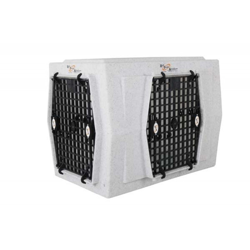 ROUGH TOUGH KENNELS AFFORDABLE DOG KENNELS (SELECT PLASTIC DOG CRATE SIZE: INTERMEDIATE DOUBLE DOOR RIGHT SIDE ENTRY)